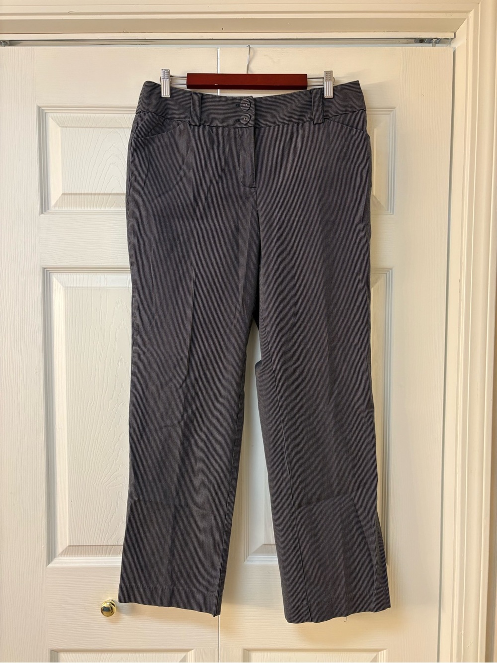 Women’s Pinstripe Straight-Leg Pants